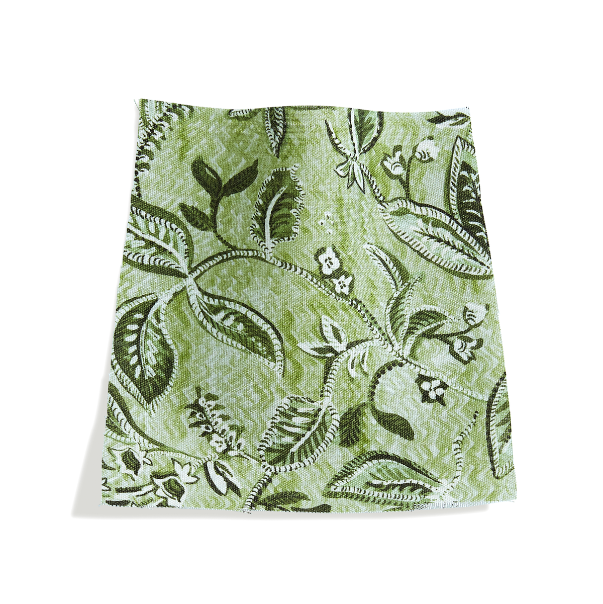 Textured Botanical Fabric in Green