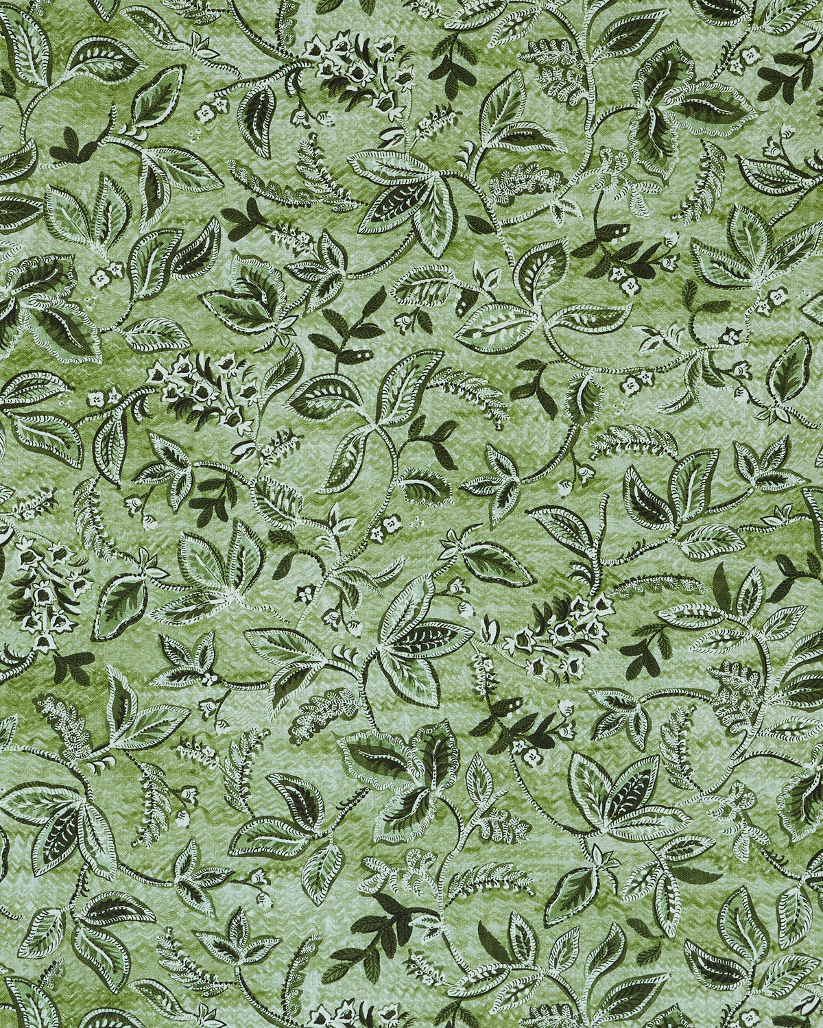Textured Botanical Fabric in Green