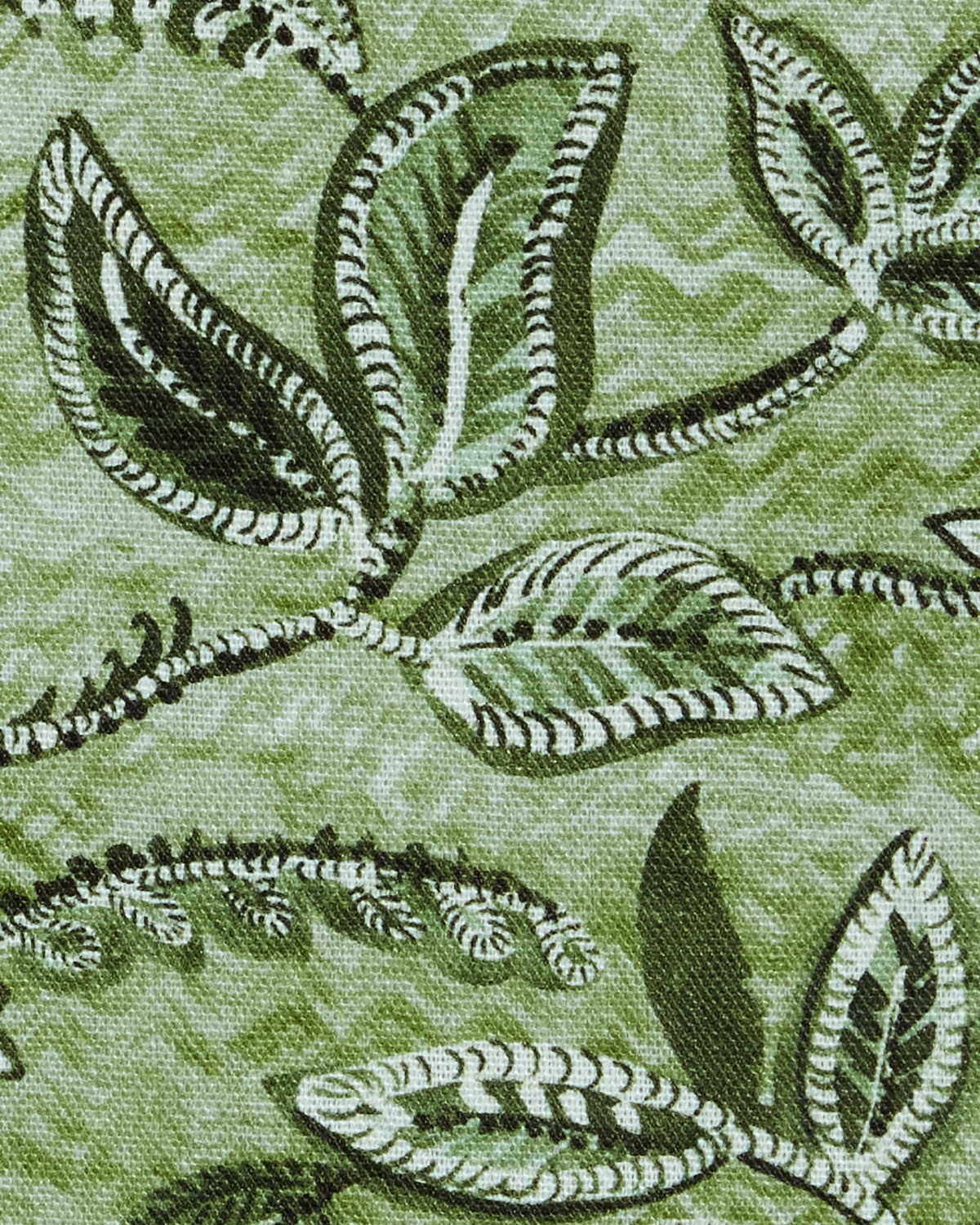 Textured Botanical Fabric in Green