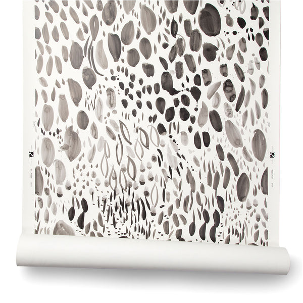 Blooms Wallpaper in Inkwash