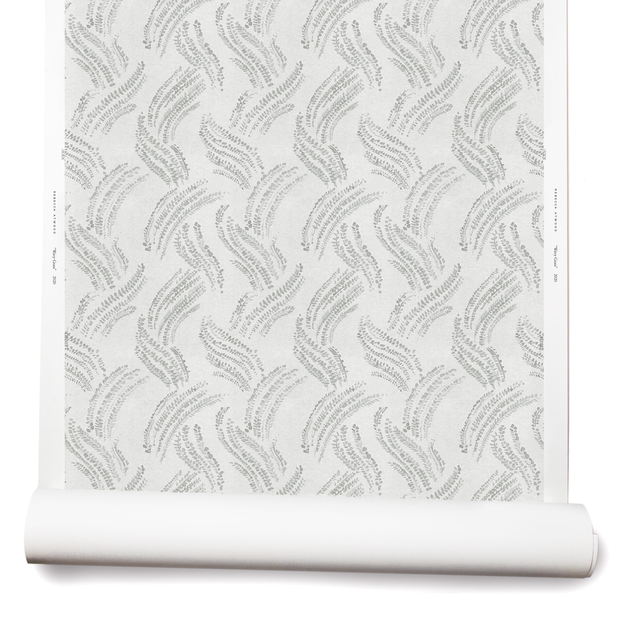 Wavy Grass Wallpaper in Pale Gray