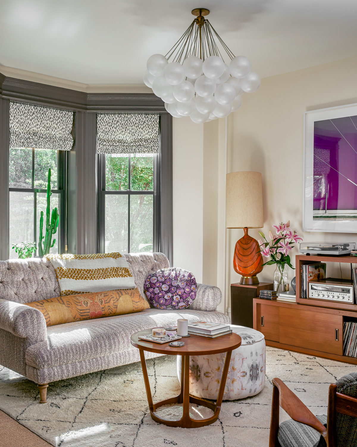 Petals in Navy Roman Shades