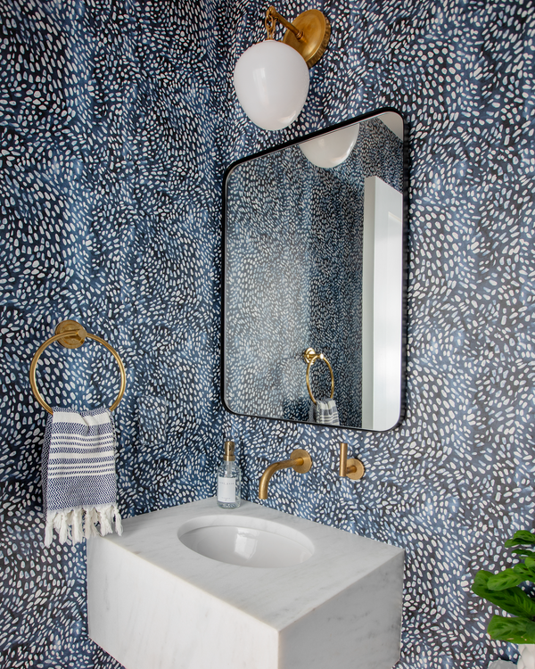 Speckled Wallpaper in Navy