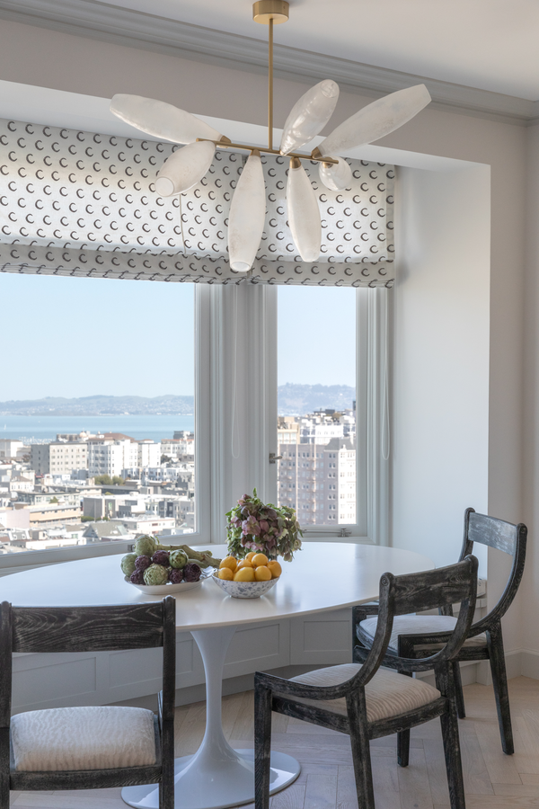 Striped Moon in Taupe/Black Roman Shades