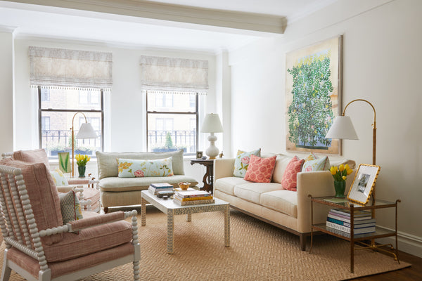 Speckled Roman Shades in Taupe/Fawn