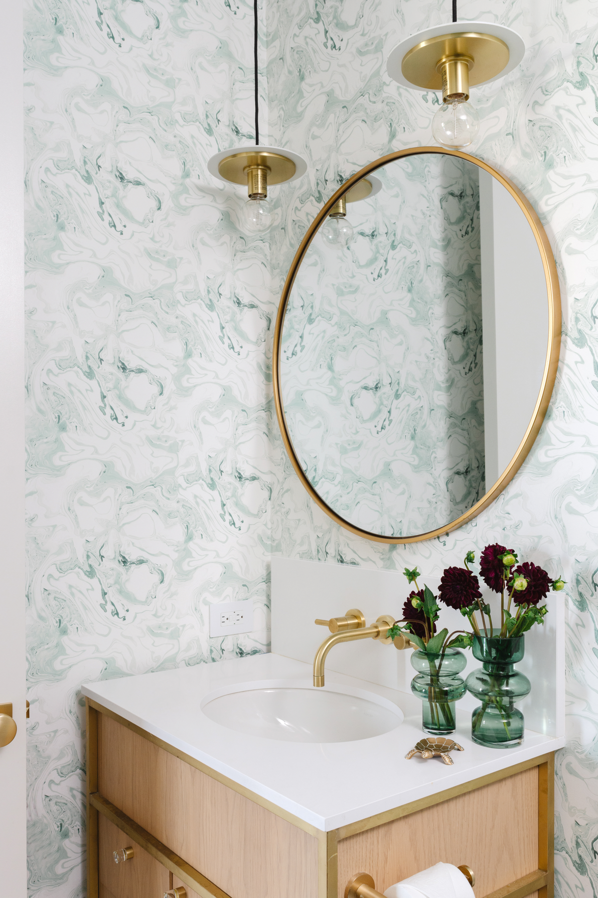 Marble in Soft Jade Wallpaper
