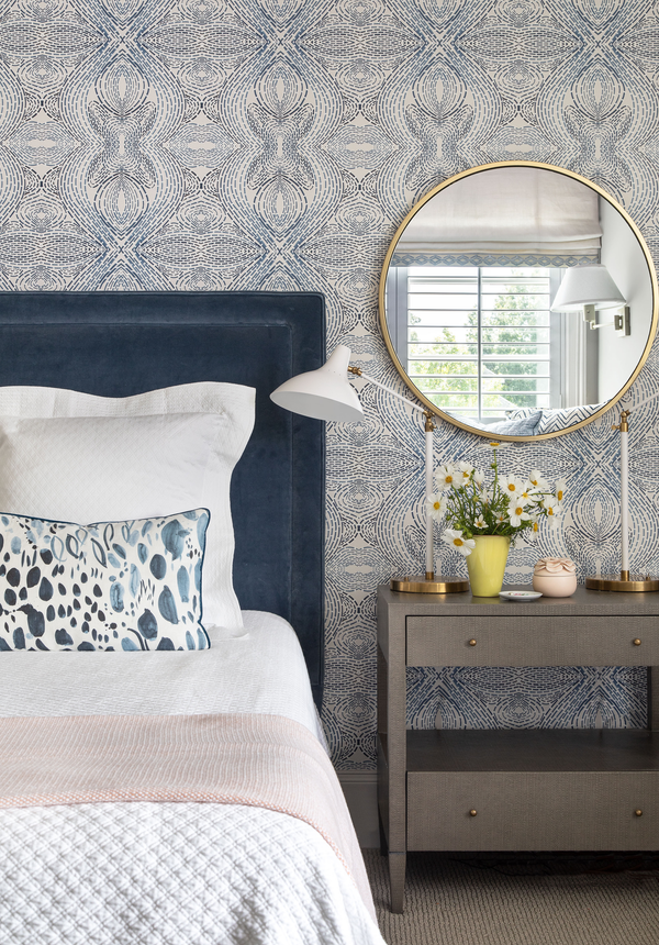 Blooms in Navy Pillow