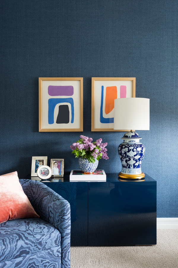 Marble Geode in Navy Upholstery