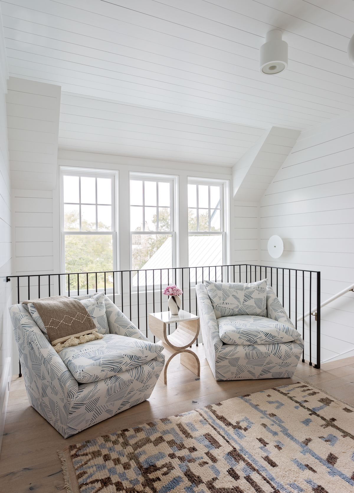 Mixed Stripe in Blue-Slate Upholstery