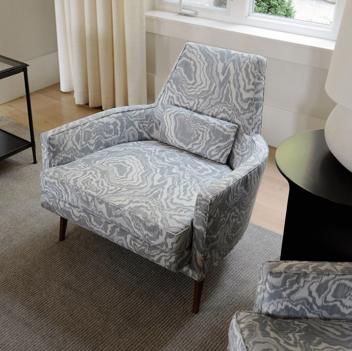 Marble Geode in Pale Marine Upholstery