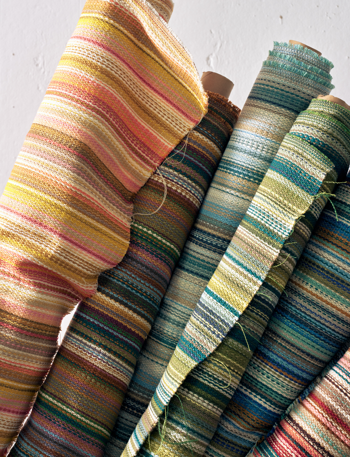 Prism Stripe Fabric in Multi Forest