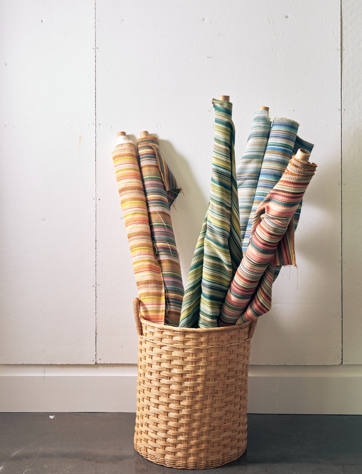 Prism Stripe Fabric in Multi Forest