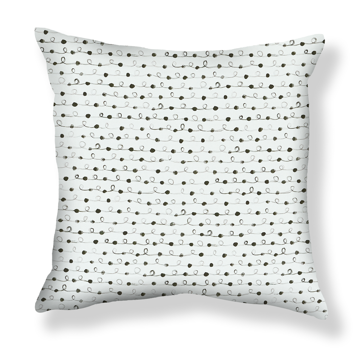 Beaded Ribbon Pillow in Ink