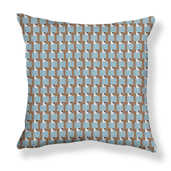Blocks Pillow in Mist / Taupe
