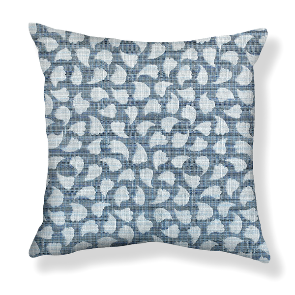 Bubbly Leaves Pillow in Blues