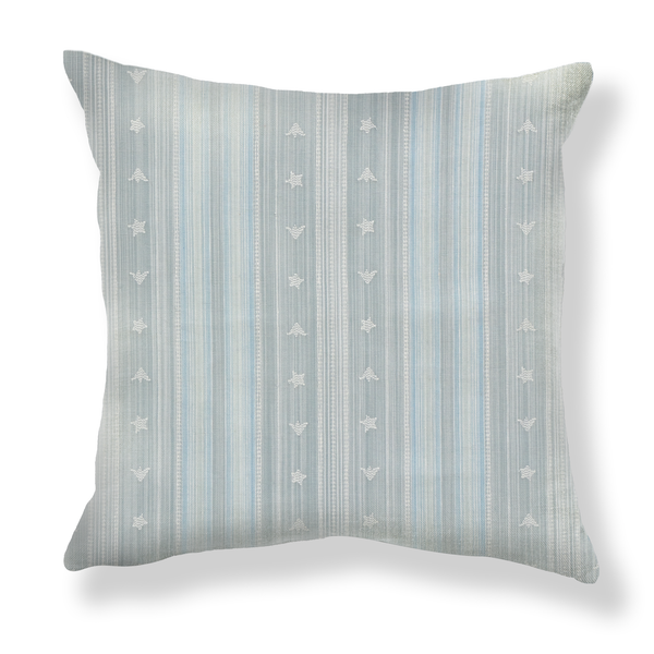 Budding Stripe Pillow in Light Blue