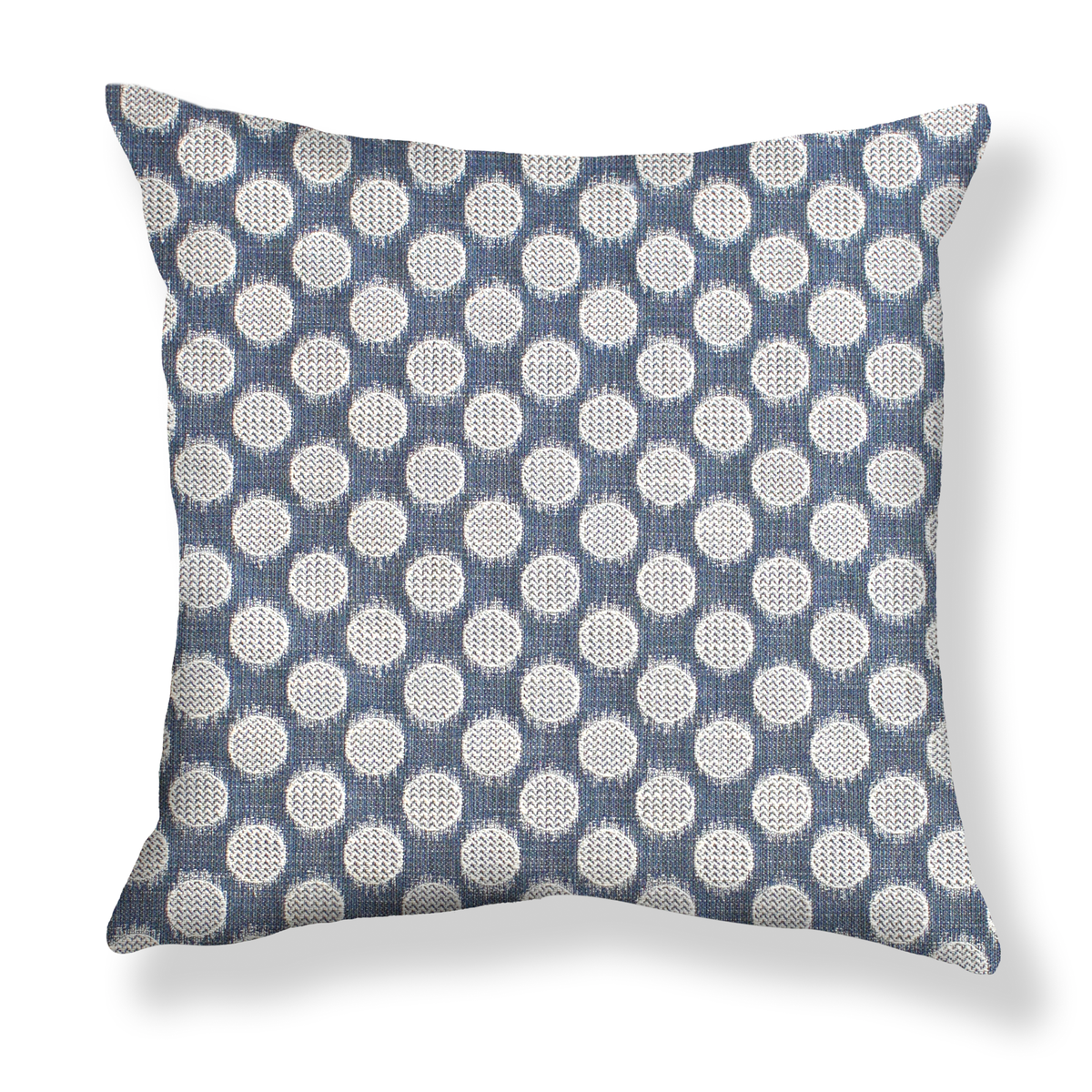 Chevron Dots Pillow in Dark Blue