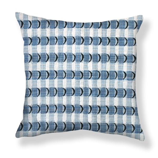 Crescent Plaid Pillow in Blue