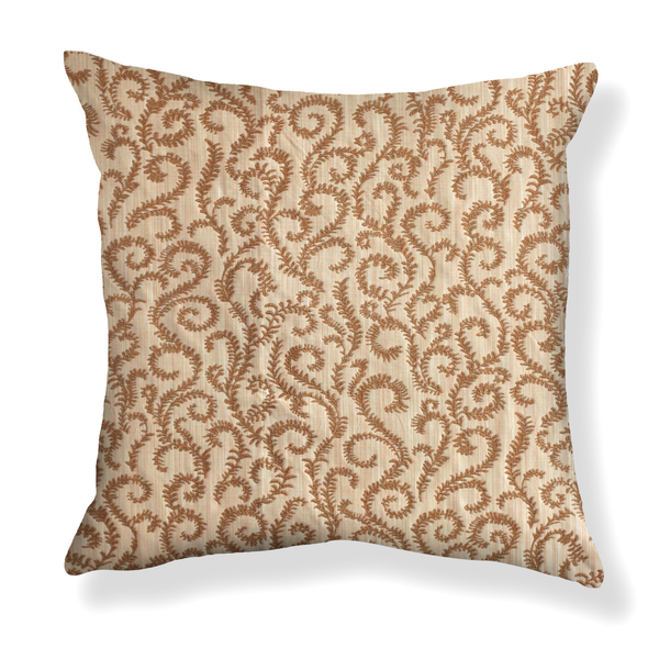 Curling Vines Pillow in Blush/Brown