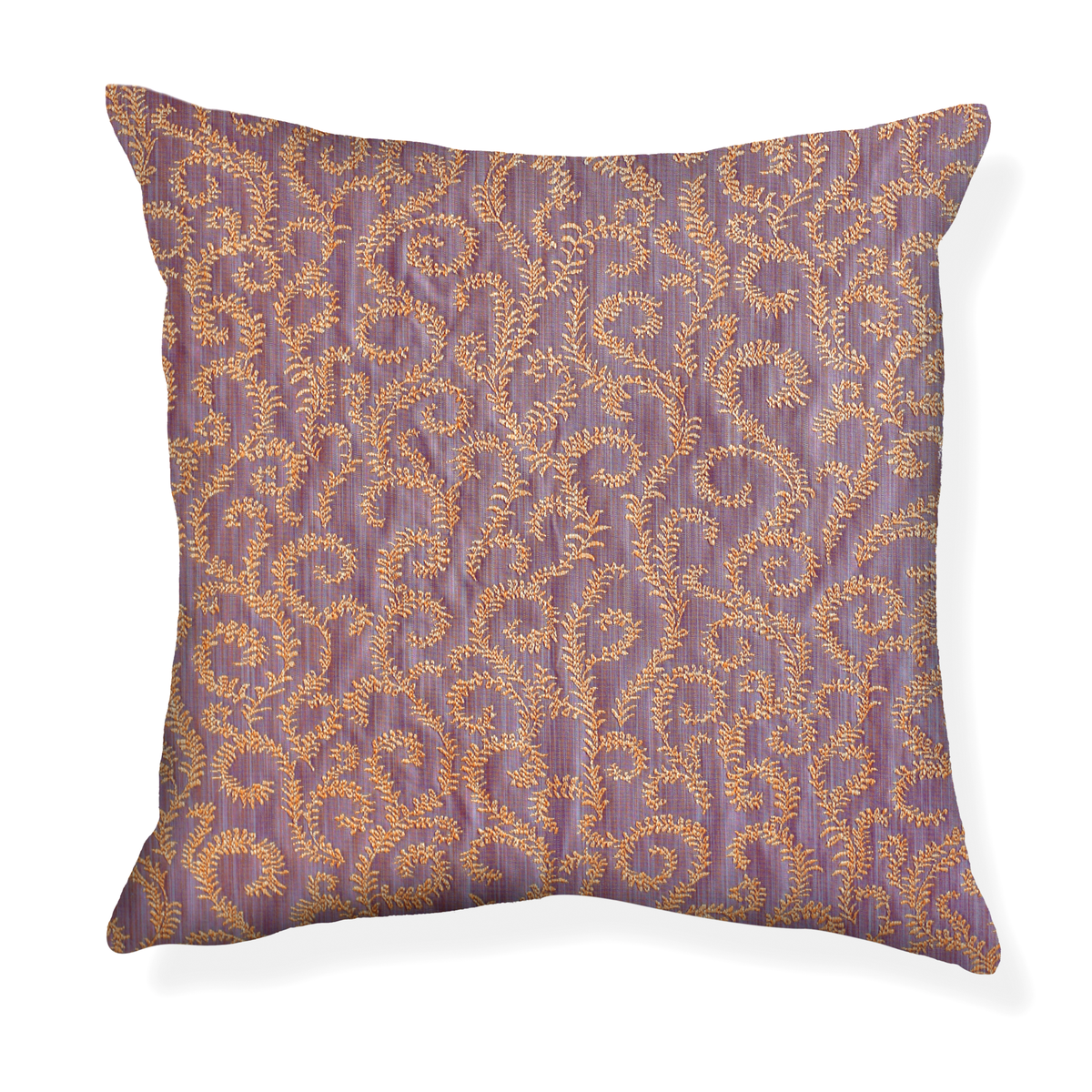 Curling Vines Pillow in Violet/Orange