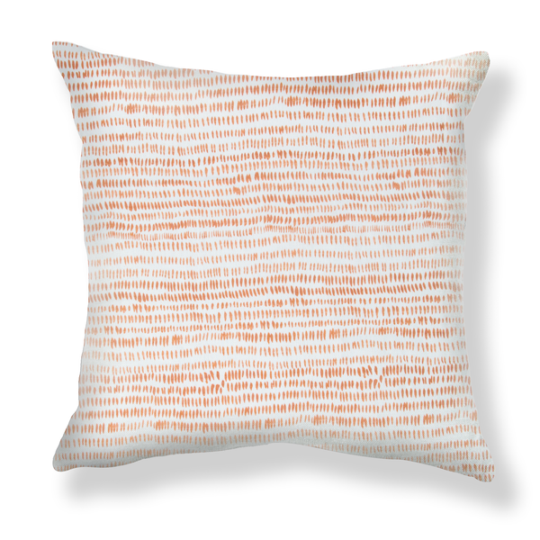 Dashes Pillow in Soft Tangerine