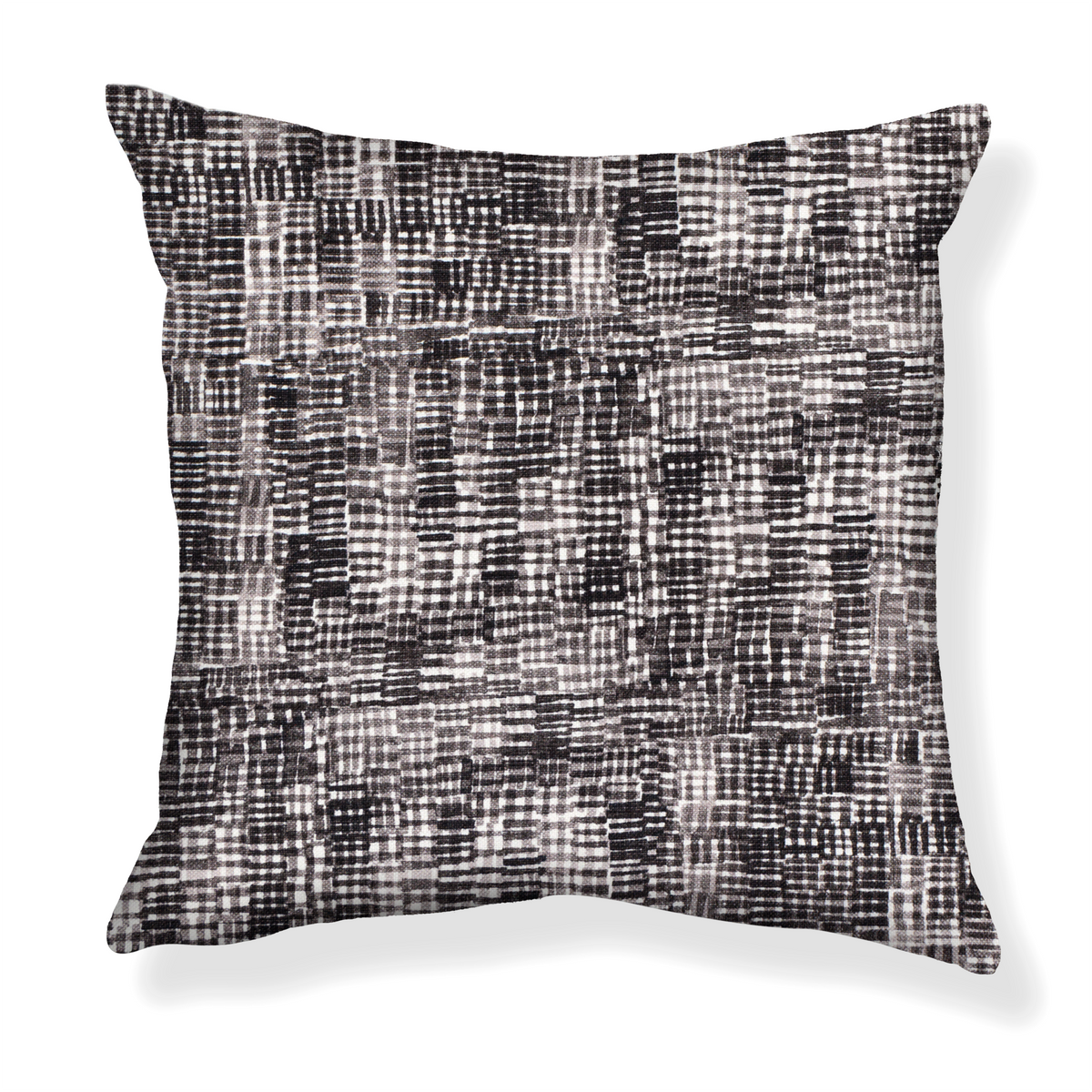 Hatchmarks Pillow in Faded Black