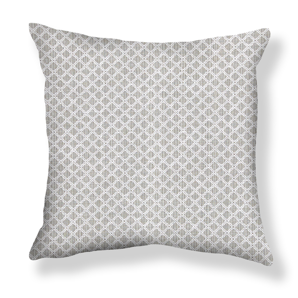 Lattice Pillow in Soft Gray