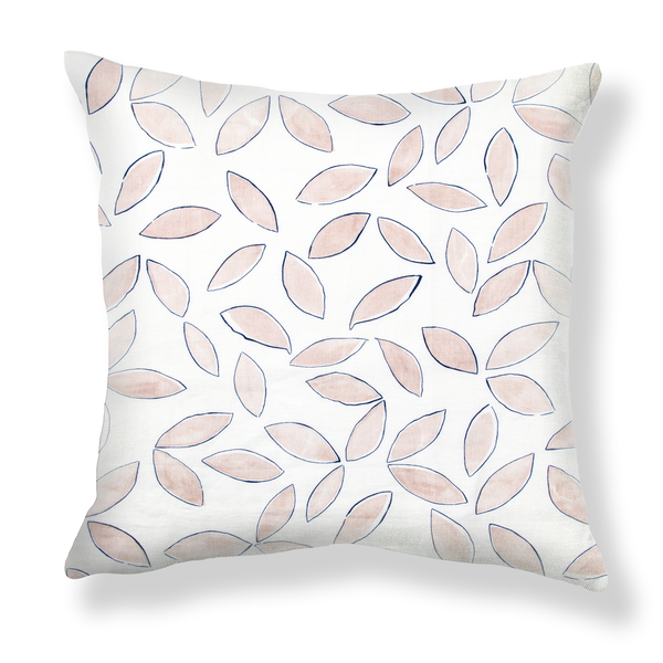 Leaves Pillow in Coffee/Blauvelt Blue