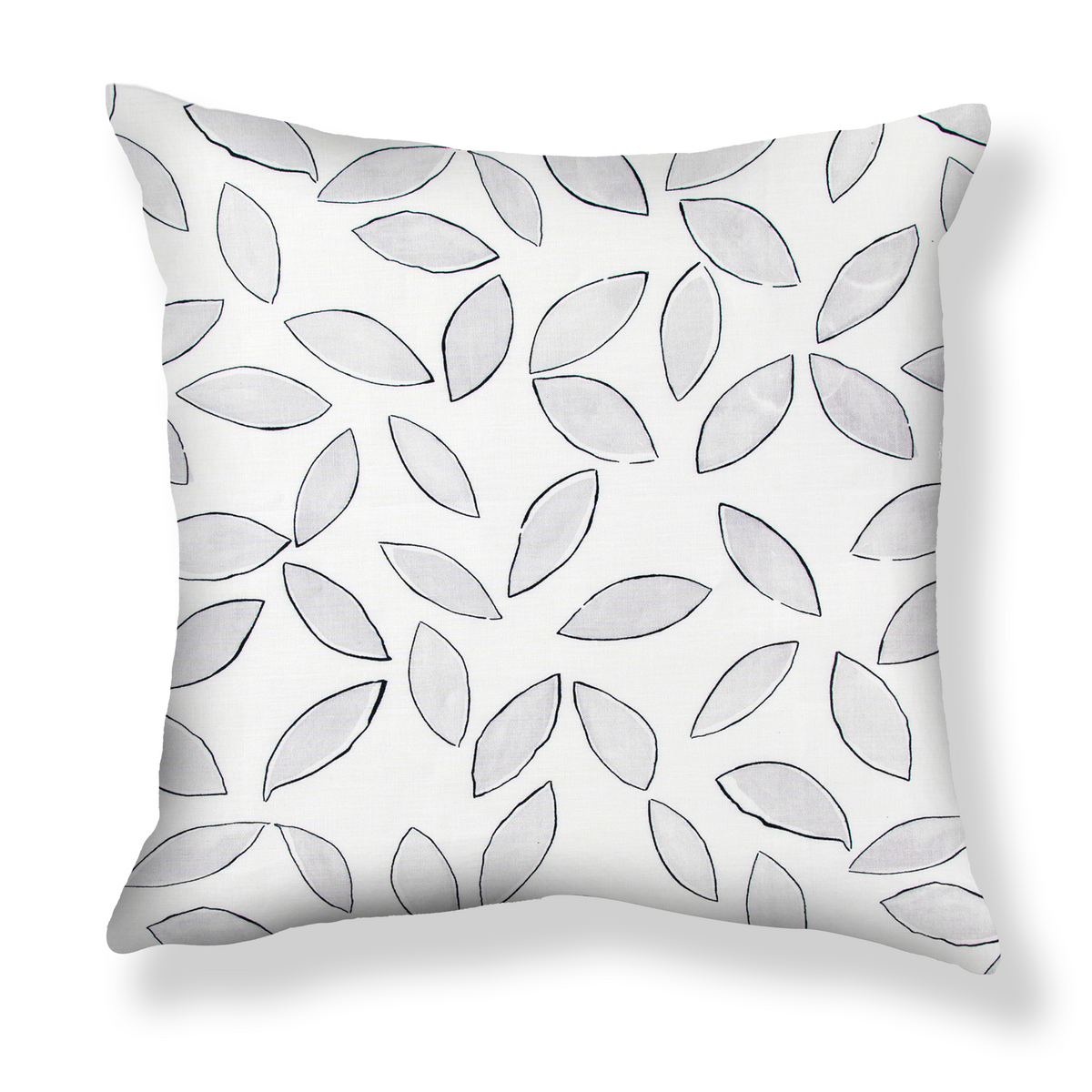 Leaves Pillow in Stone Gray/Black