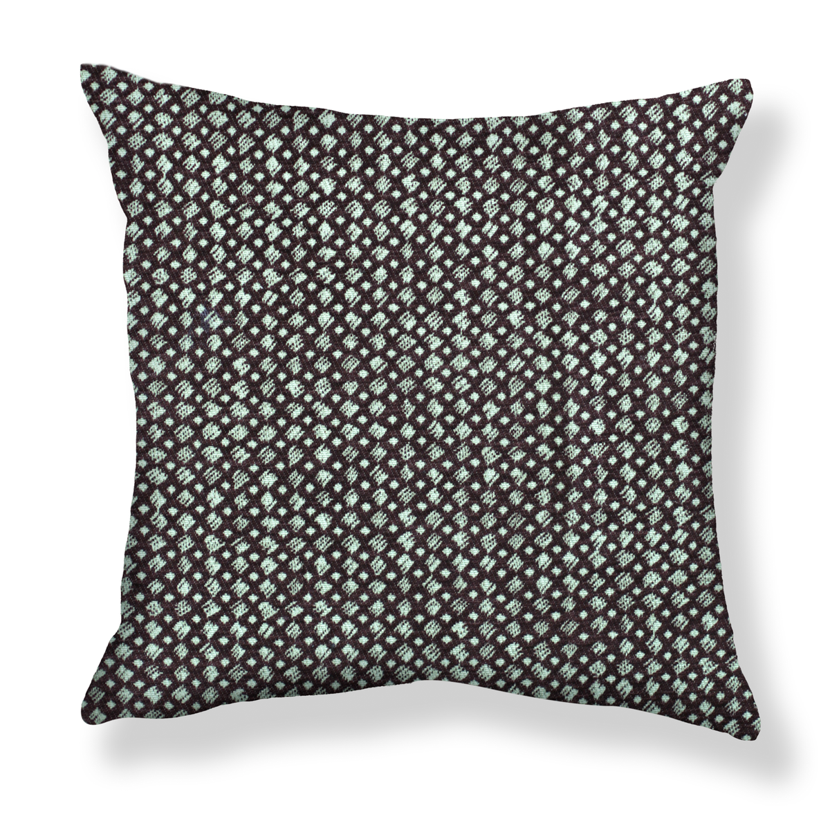 Mini Diamonds Pillow in Brown/Sage