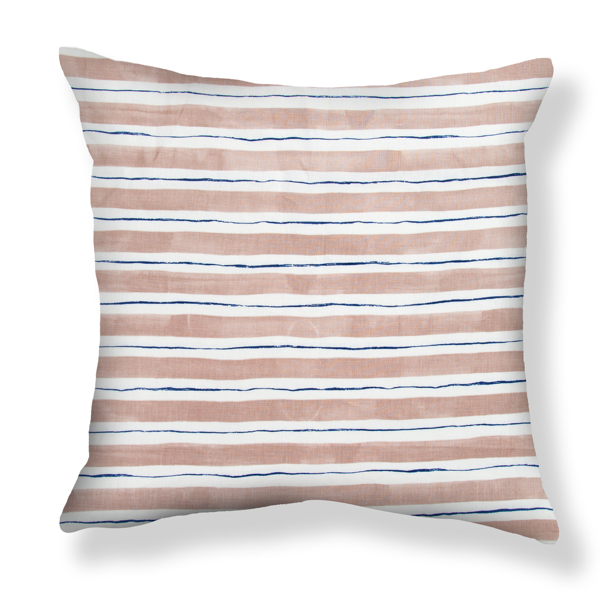 Painted Stripe Pillow in Coffee/Blauvelt Blue