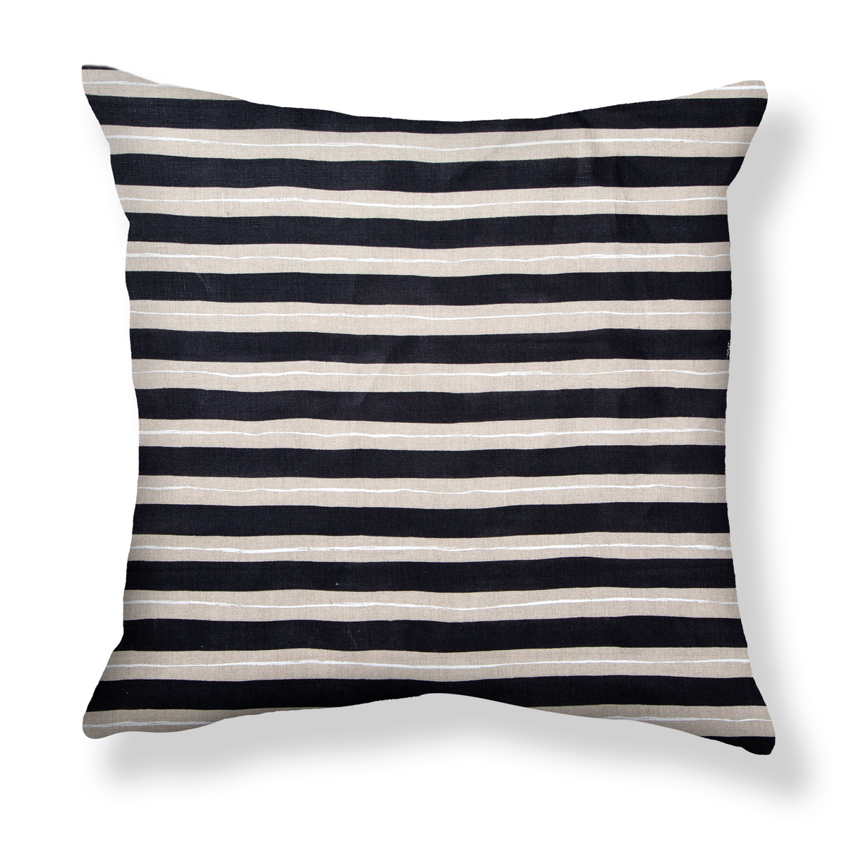 Painted Stripe Pillow in Marine/Black