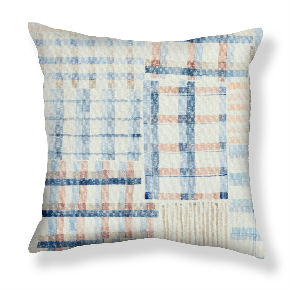 Blue 2024 plaid pillows