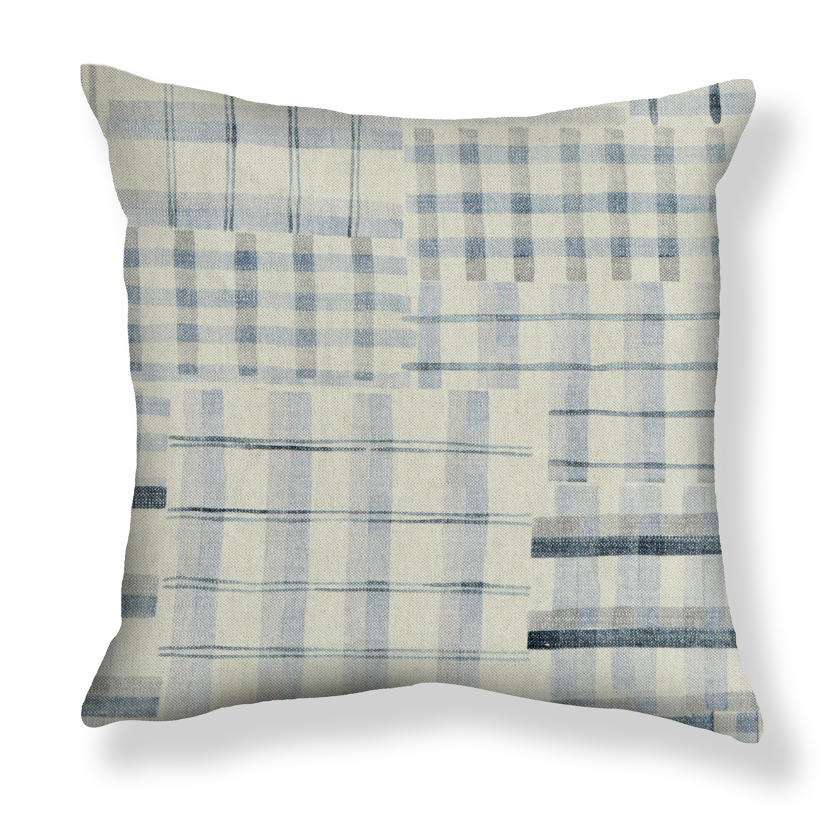 Patchwork Plaid Pillow in Multi Gray