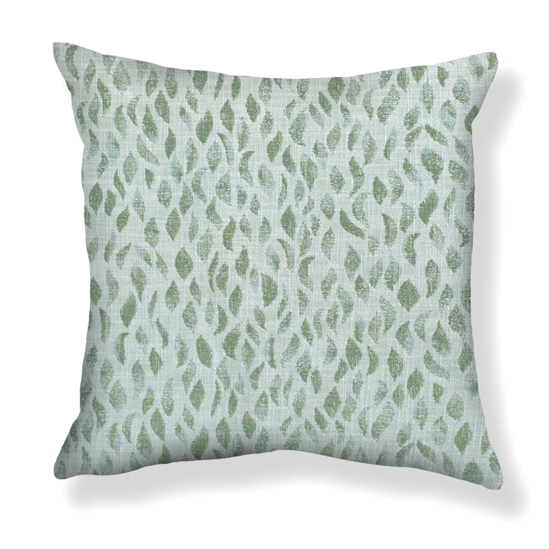 Petals Woven Pillow in Ice/Green