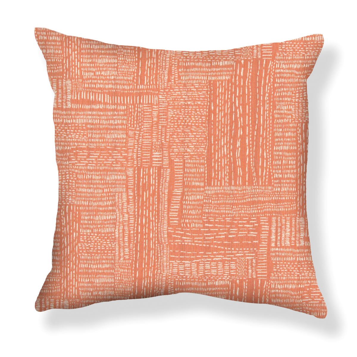 Sashiko Stitch Pillow in Tangerine