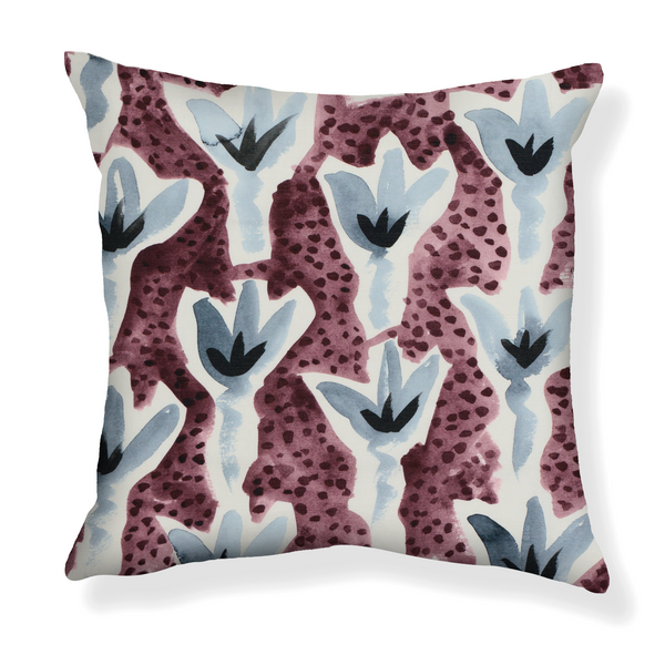Sprigs Pillow in Eggplant/Blue