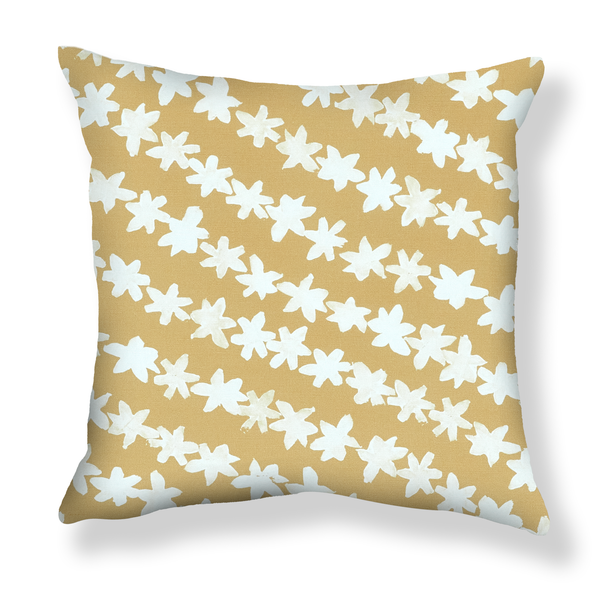 Stamped Garland Pillow in Goldenrod