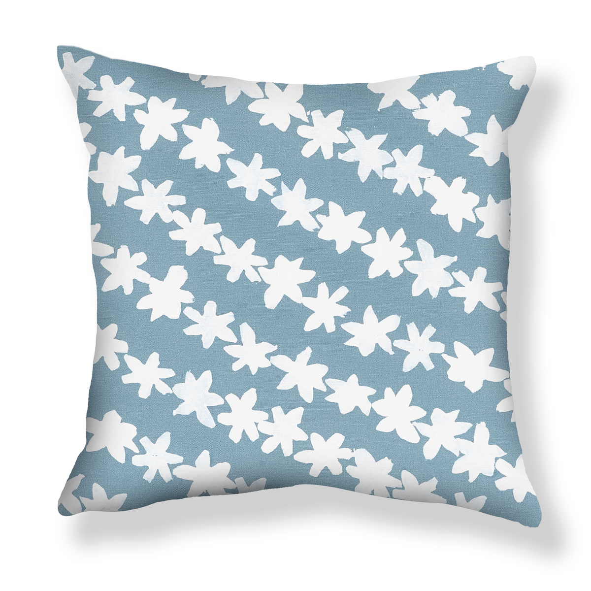 Stamped Garland Pillow in Harbor Blue