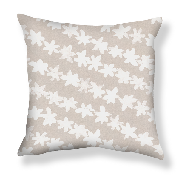 Stamped Garland Pillow in Shore Gray