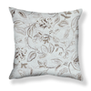 Textured Botanical Pillow in Gray Image 1