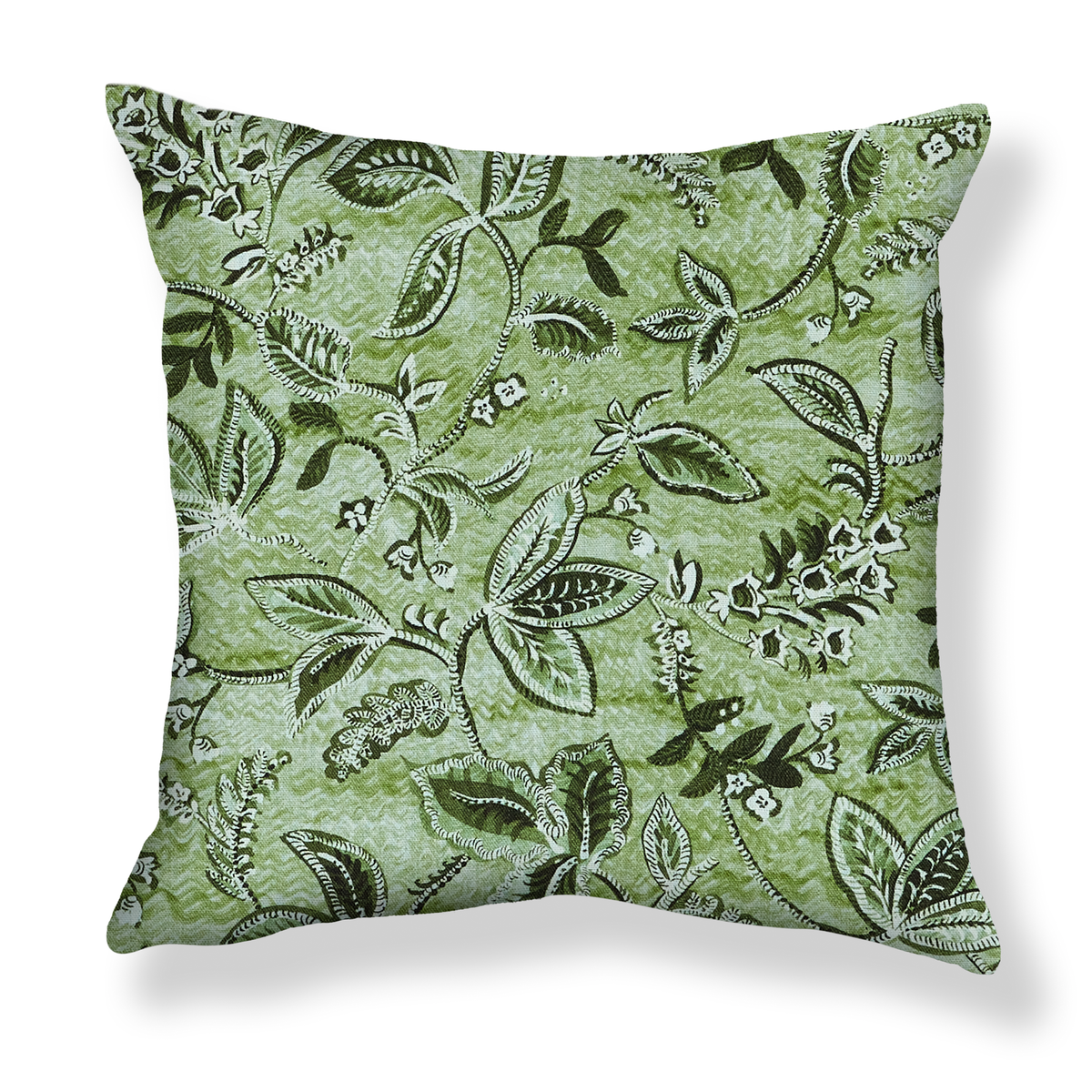 Textured Botanical Pillow in Green
