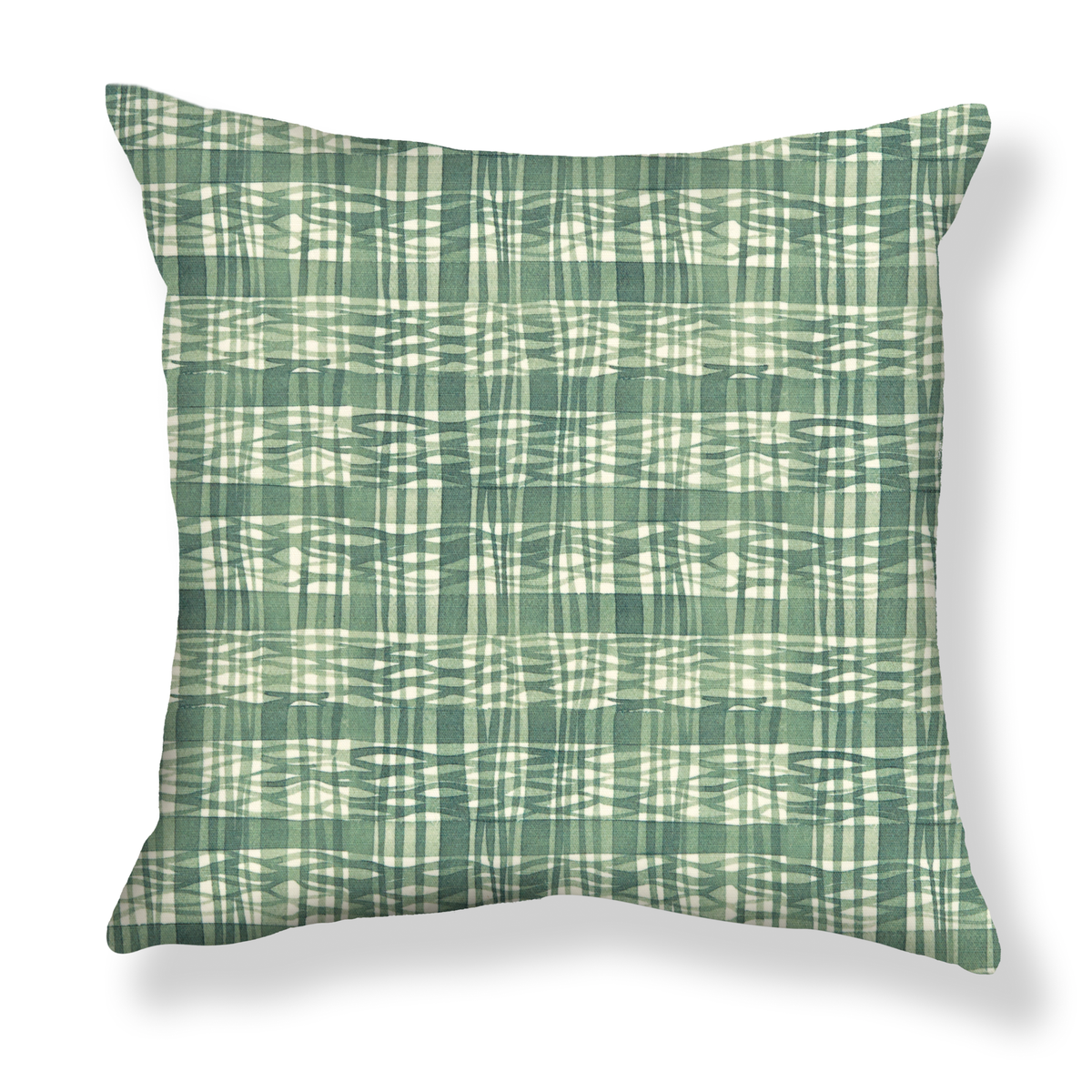 Thatched Pillow in Leafy Green