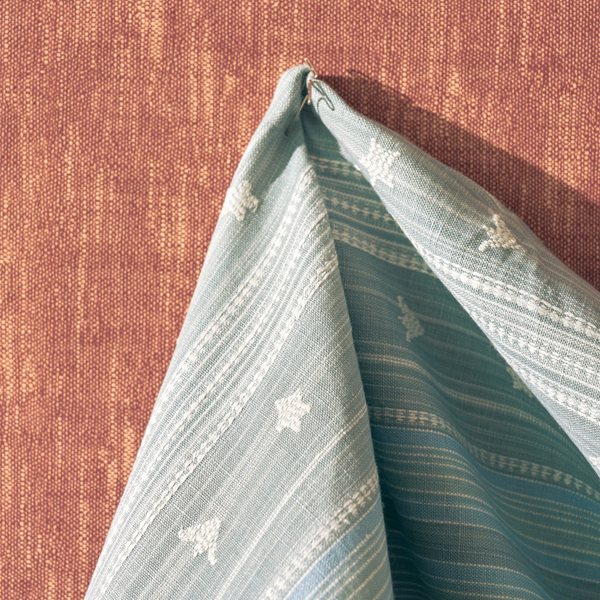 Budding Stripe Fabric in Light Blue