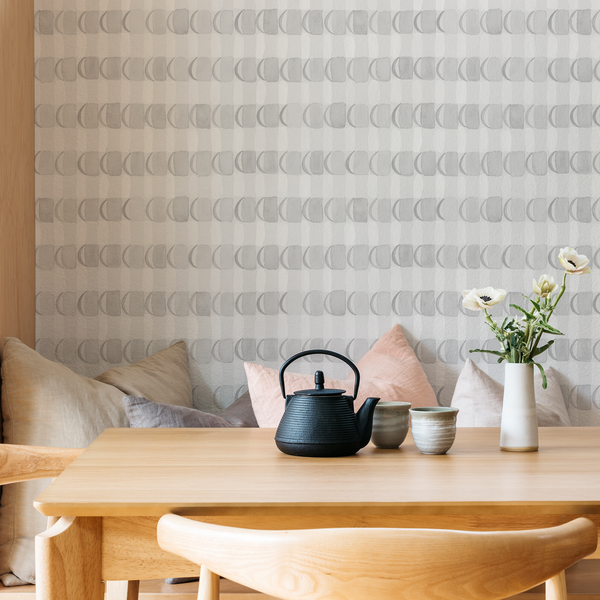Crescent Plaid Wallpaper in Gray