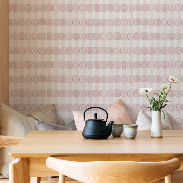 Crescent Plaid Wallpaper in Pink