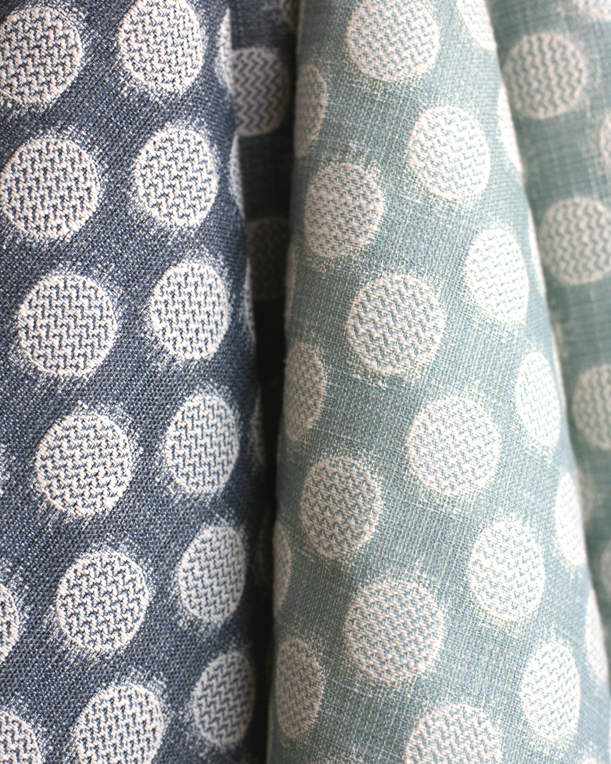 Chevron Dots Fabric in Marine