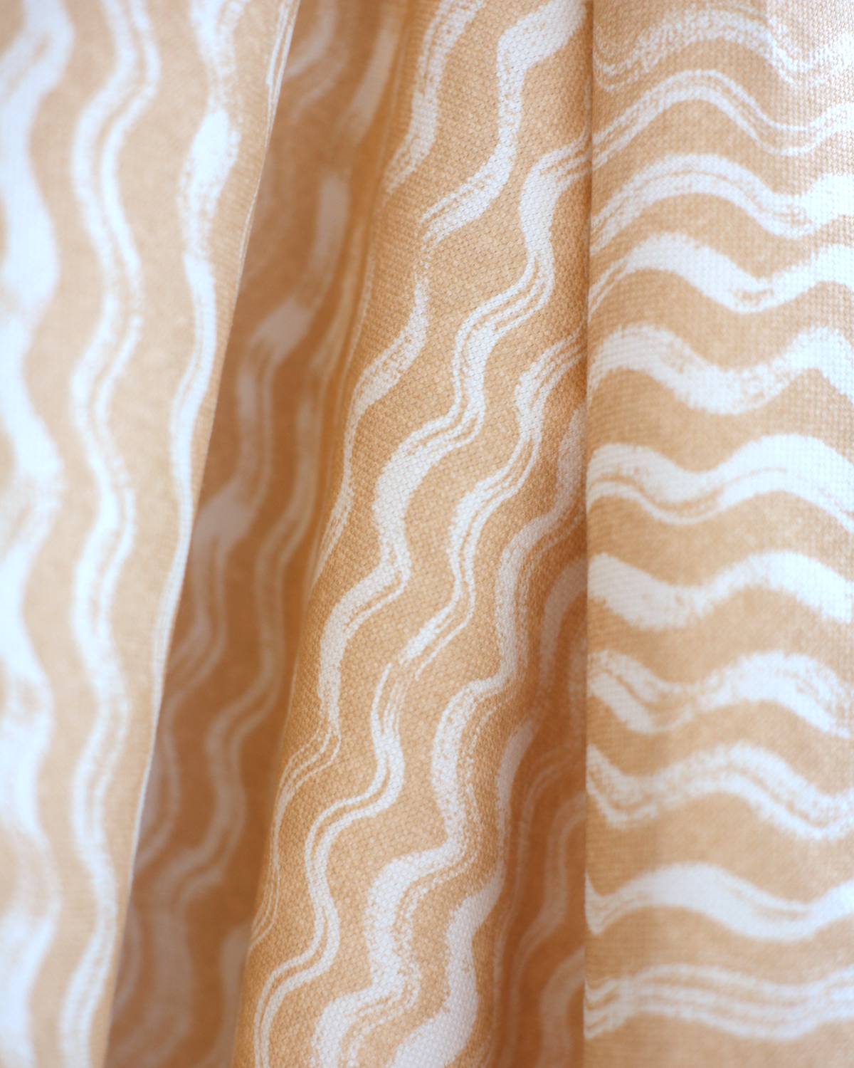 Diagonal Waves Fabric in Peach