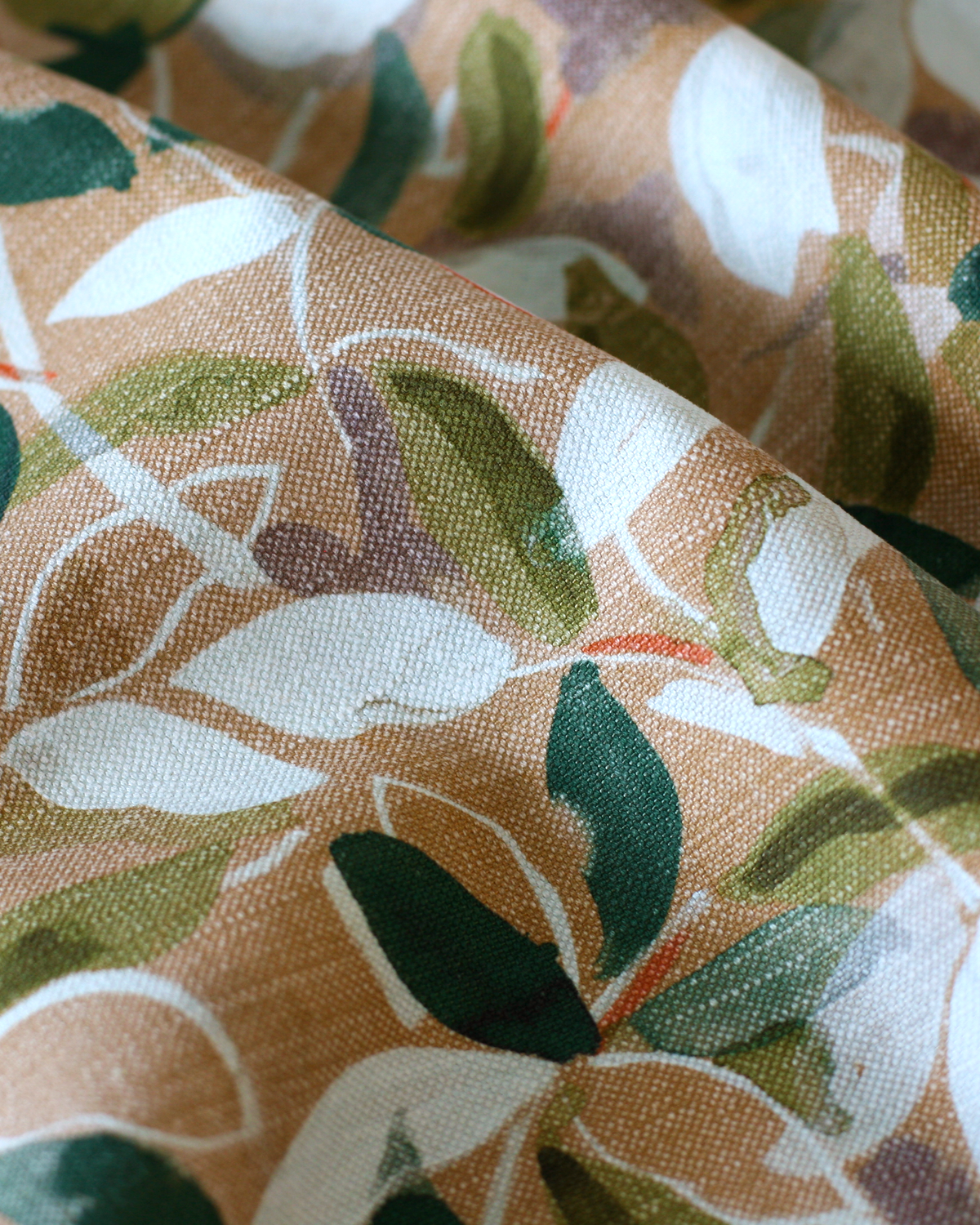 Euro Linen - Pink-Green Camouflage - Printed Linen Fabric