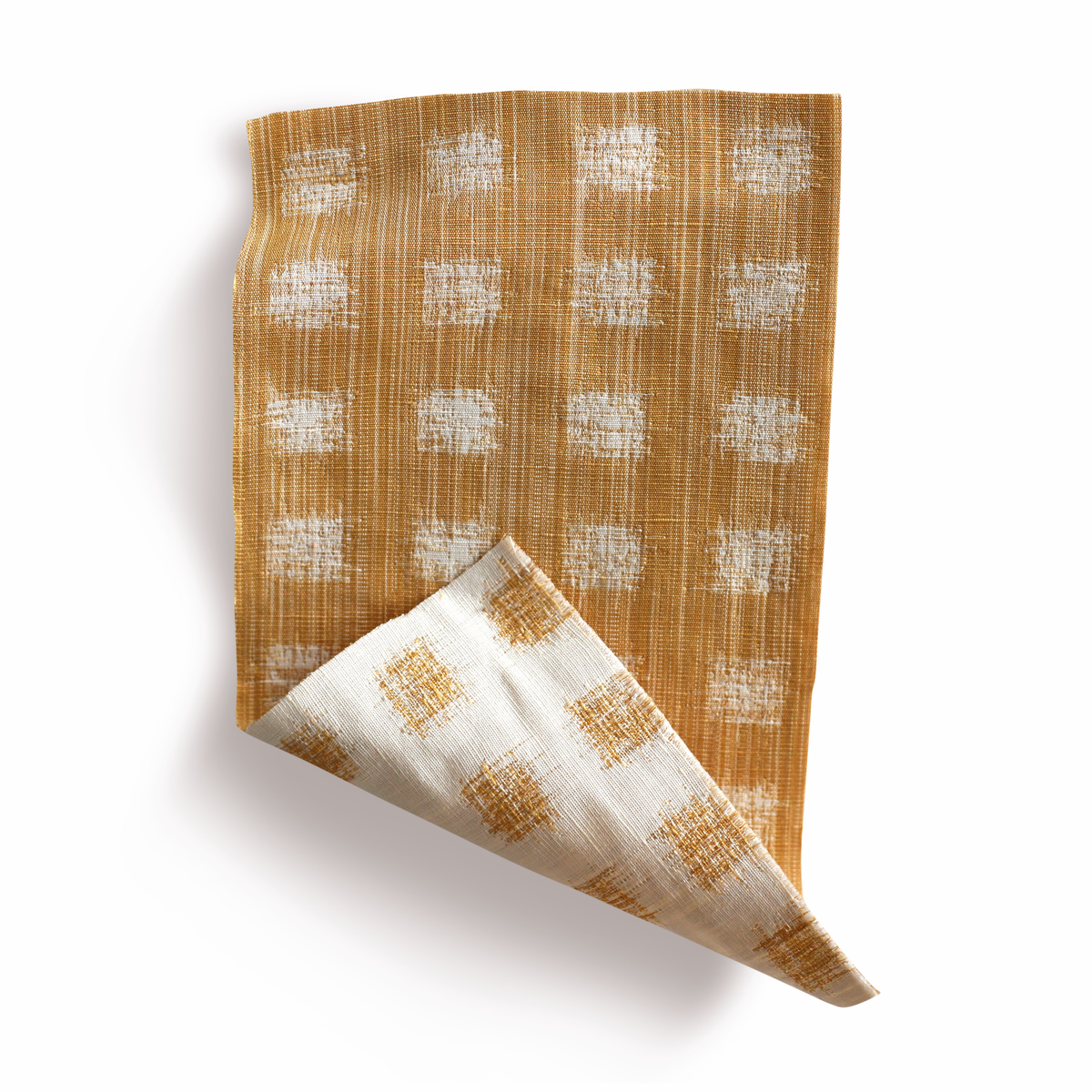 Gridded Ikat Fabric in Goldenrod